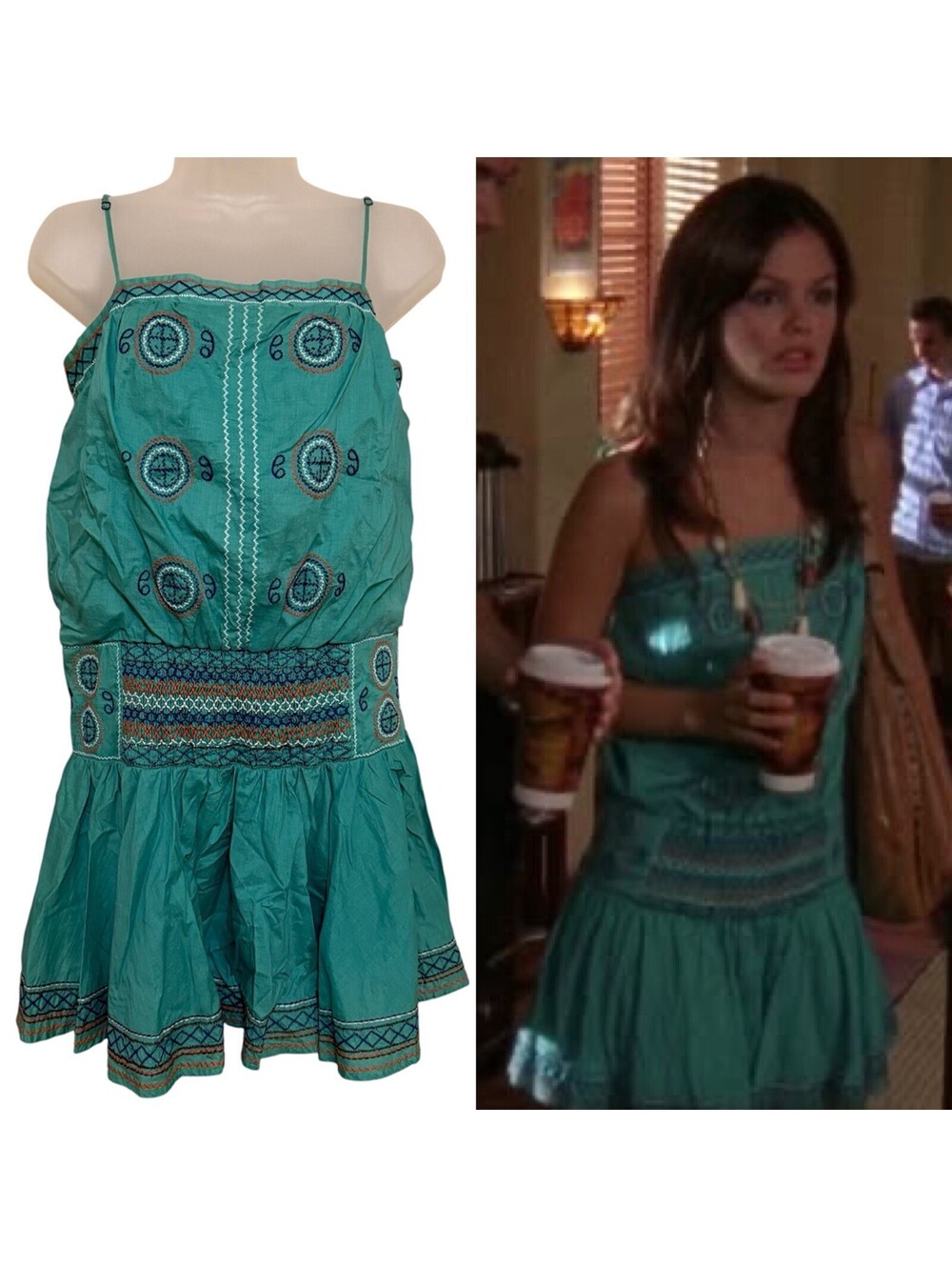 BCBGMAXAZRIA ASO THE OC SUMMER ROBERTS RACHEL BILSON Embroidered Tunic 8 RARE